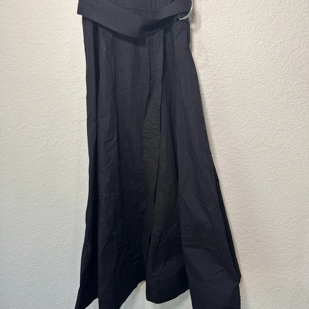 Veronica Beard Black Mixed Media Ribbed Tank Belted Midi Dress M J2405JY5621272